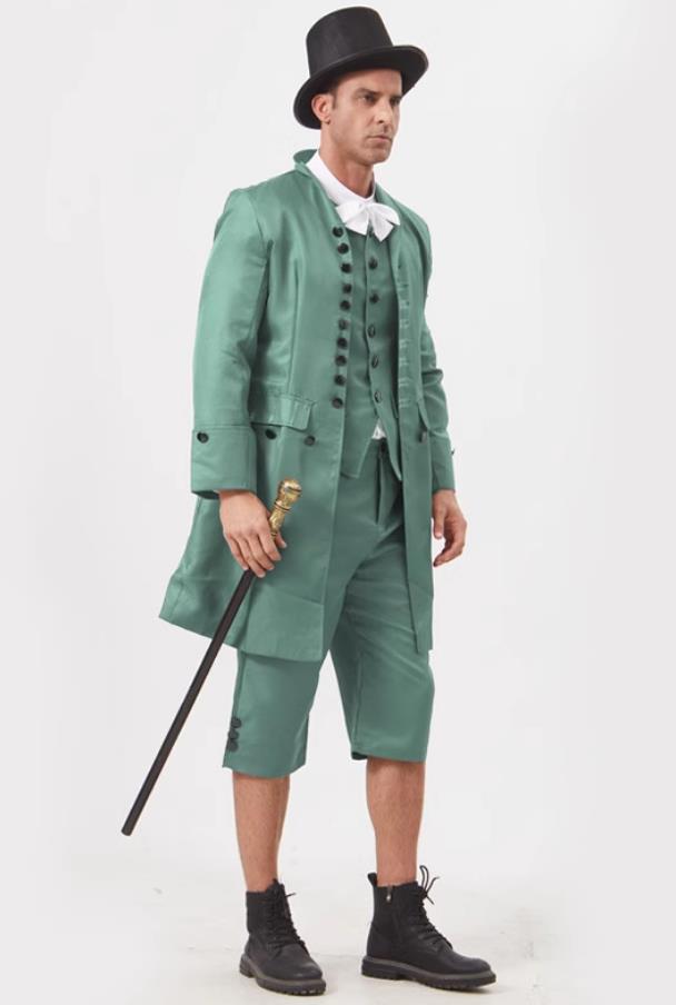 British Style Suit Cosplay Estate Owner Performance Costume UK Stage Noble Gentleman Green Uniform
