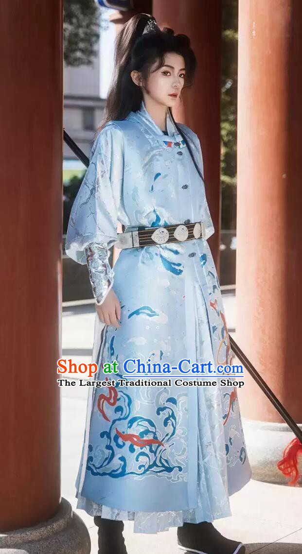 Ming Style Hanfu For Men And Women Chinese Embroidered Vest and Tie Li Set