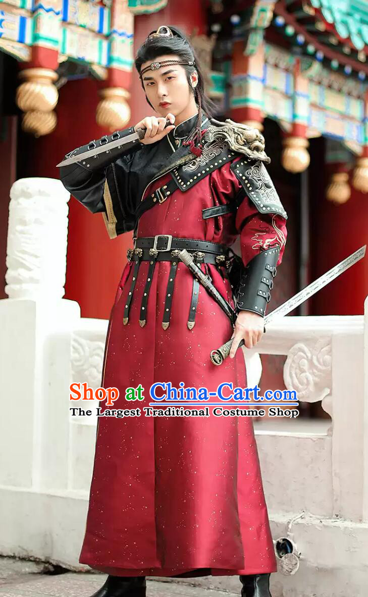Traditional Chinese Hanfu Tang Dynasty Warrior Outfit Complete Set