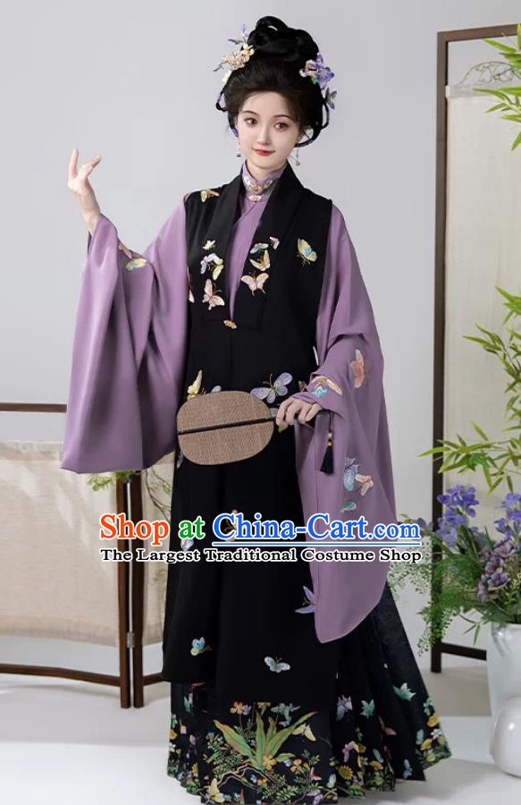 Ming Dynasty Women Hanfu Bijia Jacket Stand Collar Cardigan Traditional Chinese Style Mamian Skirt Ancient Fashion