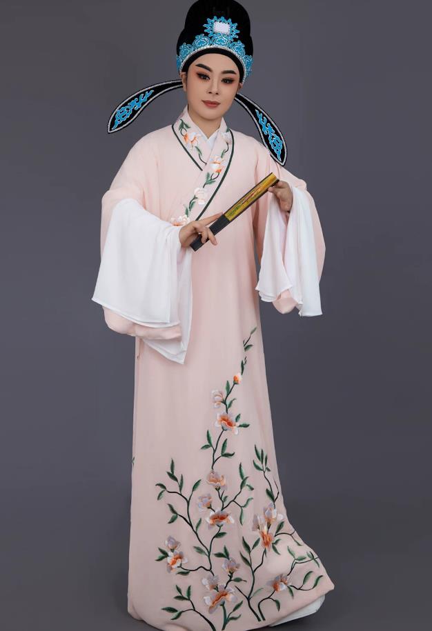Yue Opera Xiaosheng Costume Liang Shanbo Traditional Scholar Clothing Ancient Young Male Light Pink Robe