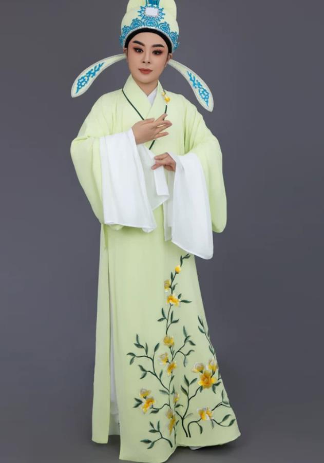 Yue Opera Xiaosheng Costume Liang Shanbo Traditional Scholar Clothing Ancient Chinese Young Male Yellow Robe