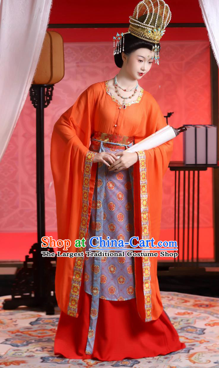 Tang Dynasty Court Lady Red Hanfu Dress Ancient Chinese Princess Costume Traditional Clothing